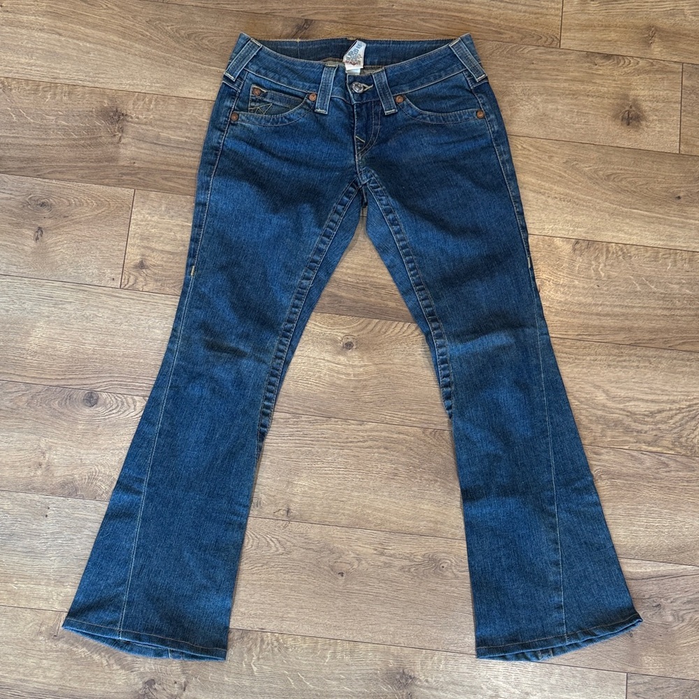 Y2K vintage True Religion low waist flare leg Joey denim jeans size 26